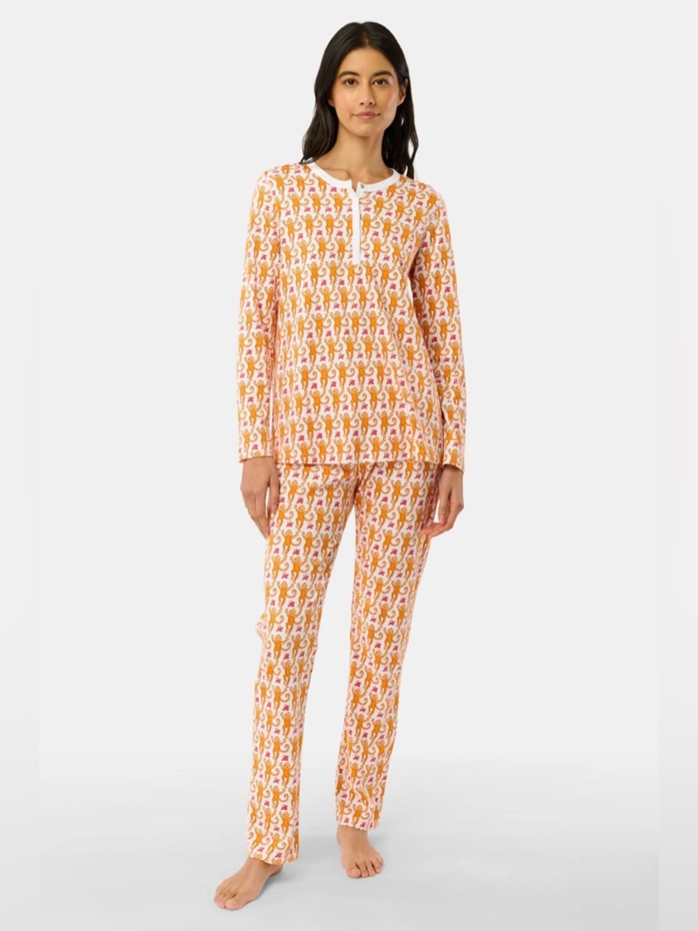 ROLLER RABBIT Monkey Pajamas M
Women's Long Sleeve Printed Pajama Set